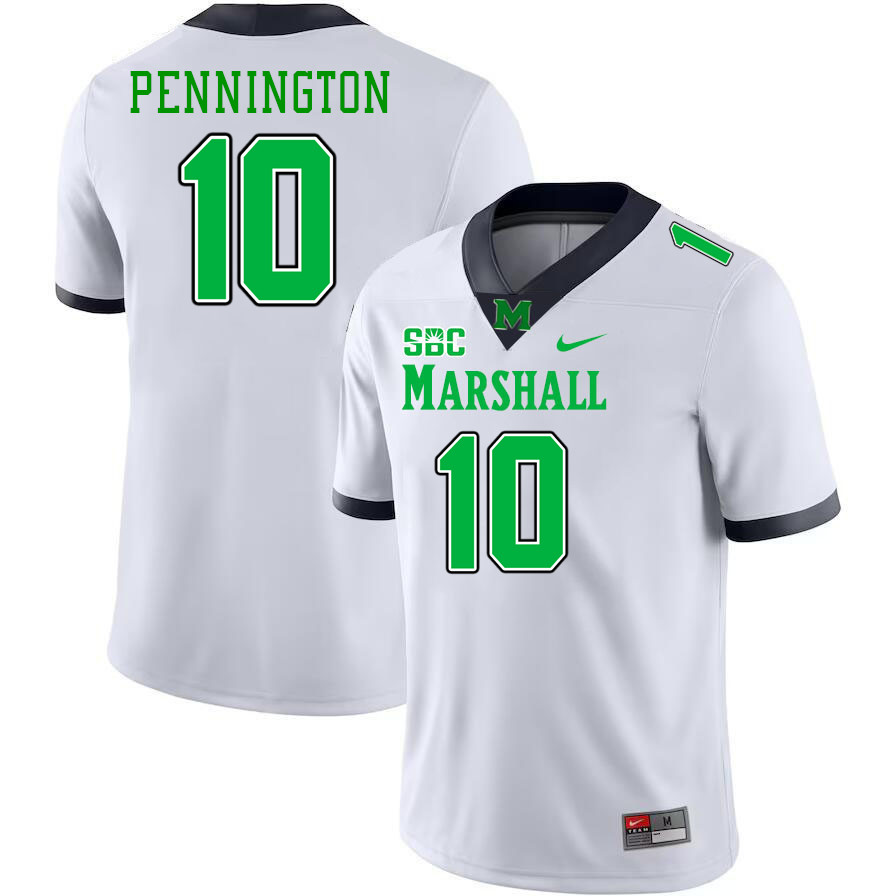 Marshall Thundering Herd #10 Chad Pennington College Football Jerseys,Uniforms-White